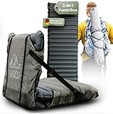 waho Isomatte Outdoor mit Sitzfunktion | Aufblasbare Luftmatratze Camping Matratze [Ultraleicht] Bodenstuhl mit Rückenlehne Sitzkissen Outdoor