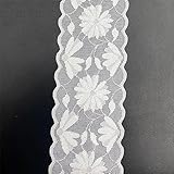 12 Yards 5 cm Vintage Spitzenband, Spitzenborte Dekoband Spitzenstoff Spitzenbordüre Baumwolle Zierband Häkelspitze Borte Spitze Bordüre Stoff Spitzenbesatz für Nähen Handwerk Hochzeit Deko(Weiss)