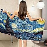 BAAROO Strandtuch, abstraktes Mond-Berg, Badetuch, Strandtuch, Handtuch, schnell trocknend, große Mikrofaser, Picknick für Reisen, Schwimmen, Cam, 130 cm x 80 cm