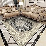 SUNYRDSM Kinder Teppich Teppich Kurzflor 120x200cm Schwarzer Blumen Dekoration klassischer Teppich Rechteck ohne Verformung Teppich Für Eingang