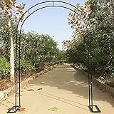 ZBYL Rosenbogen aus Metall, Pergola Rankhilfe Rankgitter, 180×220cm, Bogenpergola, Einfach zu montieren, Schwarz, weiß