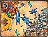 Schöne Libellen und Muster, Blume, bunte Libelle, Libelle, Willkommen, Libelle im Freien, beste Blume, Vintage-Dekoration, Poster, Wandkunst, Dekoration, Metallschild, Poster, 20,3 x 30,5 cm