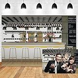 AWERT 2,7x1,8m Bar Backdrop Restaurant Cafe Bar Interieur Zimmer Tisch Stühle Weinglas Pub Bar Wohnzimmer Backdrop Fotografie Hintergrund Portrait Photo Booth Studio Requisiten