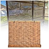 Bambusrollo Outdoor 40 80 100 120 130 140 150 160cm Breit Wetterfest Raffrollo Bambus Rollos Für AuBenbereich Sichtschutz Fenster Rollo Natur Holzrollos Jalousie Seitenzugrollo Für Gazebo (Color : NA