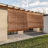 Bambus Rollo Bambusrollo 50 60 70 80 90 100 110 120 140 150 160cm Breit Outdoor Sichtschutz Schilf Vorhang Handgewebt Jalousie Raffrollo Wetterfest Sonnenschutz