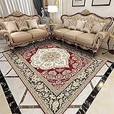 SUNYRDSM Living Room Carpet Küchen Teppiche 200x250cm Teppich Wohnzimmer rote Blumen Dekoration Retro-Stil Anti-Schimmel Kinderteppich Junge