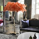 MUZIZY Stehlampe Straußenfeder Tischlampe Nordic Interior Design Home Deco Wohnzimmer Stehleuchte Stehlampen Luxuslampen im Schlafzimmer Stehlampe Happy Many Times