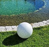 Trango 1er Set 300GB IP65 Gartenkugel in Granitstein-Optik *Nature* Kugelleuchte mit 30cm Durchmesser inkl. je 1x E27 LED Leuchtmittel & ca. 5 Meter IP44 Kabel, Gartenleuchte, Leuchtkugel