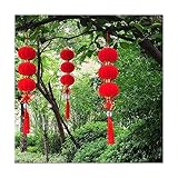 Kleine Rote Chinesische Laterne, Die DIY-Handwerk Beflockt, Niedliche Chinesische wasserdichte Gartenlaterne Aus Kunststoff, Dekor, Hängende Laternen