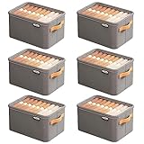 Manooby 6 Stück Faltbare Aufbewahrungsbox, Kleider Ordnungssystem im Schrank Schubladen, Kleiderschrank Organizer für Hosen Jeans Hemden T-shirts Pullover | M (35x25x22cm)