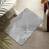Badezimmerteppich Super Absorbierende Rutschfester Badematte, Badematten Badteppich 60x90cm Badvorleger Extra DüNn Schnelltrocknende Waschbare Badematte Home Rug, Badmatte Bodenmatte Floor Mat Grau