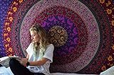 RAJRANG BRINGING RAJASTHAN TO YOU Wandbehang Hippie Mandala Trippy Tapisserie 213 x 137 cm Rosa dekorative Wandteppiche aus Baumwollstoff