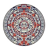 QQLADY Runder Wohnzimmerteppich, ultraweicher böhmischer Küchenteppich, Vintage-Indisch-Druck, großer Outdoor-Teppich, schmutzabweisender Teppich, Hängekorbmatte, Baumstamm, Durchmesser: 23 Zoll /