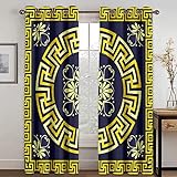 HYFBH 3D-Gedruckter, moderner, schwarz-Goldener Luxus-Sonnenschutz-Fenstervorhang, Verdunkelungspaneele für Wohnzimmer, Schlafzimmer, Dekoration, 2 Stück WxH/2x100x185cm vorhänge Blickdicht