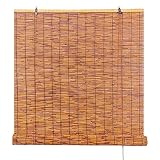 Anti-UV Schilfrohrvorhan Bambus Rollo Outdoor Rollo Jalousien Raffrollo Sichtschutz Garten Carbonization Vorhänge mit Heber Bambus Rollo Innen für Terrasse/Garten/Tür/Küche. (Size : 37 * 87inch(W*H))