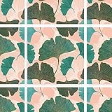 Tapete Ginkgo Leaf Pink Vliestapete Klebefolie Möbel Leicht Abzuziehen Selbstklebende Tapete Schlafzimmer Küchenrückwand Tapete Selbstklebend for Living Room 40x100cm