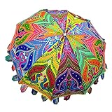 Regenschirm für Garten, Terrasse, Fransen, Strandschirm, UVSchutz, OutdoorRegenschirme, indische Gartenschirme, Sonnenschirm, Liebesvögel, große Sonnenschirme, feine Handarbeit, Regenschirm mit
