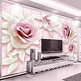 tapeten wohnzimmer 250x175cm Rosa Blumen Vliestapete Vlies moderne Mustertapete Tapete Wallpaper Tapezier Fototapete selbstklebend Livingwalls Fototapeten