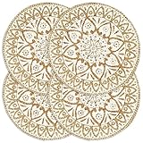 Home Furniture Platzsets 4 Stück weiß 38 cm Größe Runde Jute