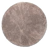 FCSDETAIL rutschfeste, Hochflor Badteppiche, Maschinenwaschbare Badematte, Badvorleger mit Wasserabsorbierenden, Weichen Mikrofasern für Badewanne, Dusche und Badezimmer (90x90 cm Rund, Braun)