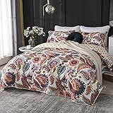 Quilted Bedspread Throw Comforter Super King Size Colored Reversible Cotton Quilt Double Coverlet 230x250cm Bedding Comforter Set with 2 Pillowcase 50x70cm