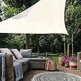 HAIKUS Sonnensegel 5x5x5m Dreieckig Premium HDPE Weiß, Wasserdurchlässig Sonnenschutz für Garten Balkon und Terrasse, mit Ösen und Befestigungsseile, Dreieck 5x5x5 Weiss