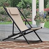 XIaoHESHop Chaiselongue im Freien, Patio Loungesessel mit 5-Fach Verstellbarer Rückenlehne, Garten-Aluminium-Liegestuhl für Pool Beach Liegestuhl