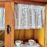 Vorhang Kurzer Küchenvorhang Spitzenvorhänge im Bauernhausstil mit Stickerei, kurzer Vorhang für Küche/Café, Fenstervolant, durchsichtige Voile-Vorhänge, Trennvorhang, Türvorhang, 1 Stück, 180*45