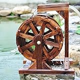 Wasserrad Wasserspiele Deko Brunnen Garten Wasserfall Wasserspiel Waterwheel Woodcraft Gartenbrunnen für Terrasse Außen für Balkon Wasserfall Zierbrunnen Yard Dekorative Gartenspringbrunnen (Size : 9