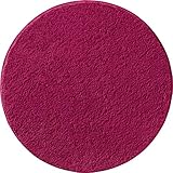 Erwin Müller Badematte, Badteppich, Badvorleger Rhodos Uni rutschhemmend Fuchsia Größe rund 90 cm Ø - ultraweich, extrem saugfähig, flusenarm (weitere Farben, Größen)