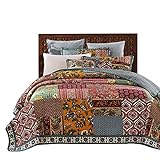 Patchwork-Tagesdecken-Set, 3-teilig, Vintage-Druck, Baumwoll-Bettdecken, Steppdecken, Kissen, Bettwäsche, Bettdecken-Sets, 178228CM, 2 Stück