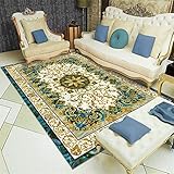 deko küche sitzecke Blaugrüner Teppich Büro Dekoration Fußmatte Schall dämmung und rutsch fest Teppich küche waschbar rutschfest 60X90CM