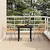 Festnight Balkongruppe, Balkon-Set Essgruppe, Sitzgruppe Garten mit 2X Sessel und Tisch, Gartengarnitur, Sitzgruppe, Sitzgarnitur Gartenset Polyrattan Gartenmöbel#2