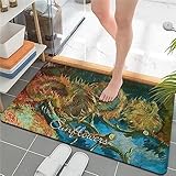 Momobuyi badematte rutschfest kieselgur badematte schnelltrocknend badematte Stein Stil der Ölmalerei rutschfeste badematte absorbierende badematte