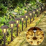 Vivibel [10 Stück] Solarlampen für Außen Garten - Solarleuchten Garten Außenleuchte wasserdichte Solar Licht warmweiß Dekoration Licht Solarlampe für Außen Wegbeleuchtung für Außen Villa Rasen