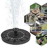 WYQSX Solar Springbrunnen für Außen Solarbrunnen Solar Teichpumpe mit 6 Düsen, Solarvogelbadbrunnen, Solar Schwimmender Fontäne Pumpe für Garten, Vogel-Bad, Fisch-Behälter, Durchmesser 16CM