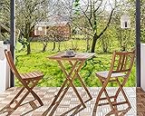 SAM 3tlg. Balkongruppe Blossom, Akazienholz massiv + geölt, Gartengruppe mit 1x Balkontisch + 2X Gartenstühle, klappbare Stühle + Tisch, Garten-Set für Balkon, Terrasse und Wintergarten