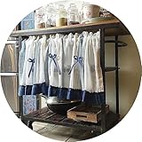 Vorhang, kurz, für Küche, kurze Vorhänge, Café-Vorhang, Etagen– Vintage kleiner Halbvorhang für Küchenfenster– Sichtschutz, staubdicht, kurze Vorhänge für Bücherregal/Schrank, 1 Stück, 145*24 cm