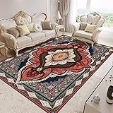 RUGMRZ Area Rug Zimmerdeko Kinderzimmer Teppich Klassischer Küchen Teppich rote Blumen Heim Dekoration rutsch fest Teppich Günstig 80X150cm