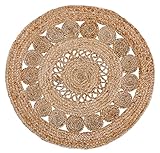Luxor Living Teppich Balo runder Boho Jute Teppich handgewebtes Naturprodukt aus natürlichen Pflanzenfasern rund 120 cm