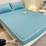 Daenlujec Bettlaken Ultra Weich und Bügelfrei47 x 78inch, kühle Sommer-Latex-Bettlaken, Bedruckte Cartoon-Eisseide-Tagesdecke mit Kissenbezug, Schlafzimmer für Jungen und Mädchen, grün