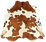 generisch Premium KUHFELL STIERFELL BRAUN Weiss 210 x 230 cm XL Fell Teppich VON KUHFELLE ONLINE