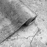 PVC wasserdichte Selbstklebende Tapete 10 * 0.6M Retro stil Vintage Tapete Dekorativ Wallpaper Wandbelag Wandaufkleber Rolle für Schlafzimmer Wohnzimmer Küchen Badezimmer Cafe Grau