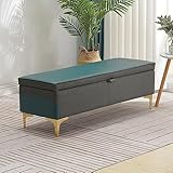 Premium Aufbewahrungsbank, Kunstleder-Geflecht-Aufbewahrungsbank, rechteckige Aufbewahrungstruhe für Wohnzimmer-Schlafzimmer-Eingangsbereich (Color : Green, Size : 120cm)