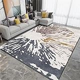 RUGMRZ Wohnzimmer Teppichboden Area Rug Sofa Teppich grau rechteckig Wohnzimmer Teppich modern anpassbar Teppich Design 90 x 190 cm