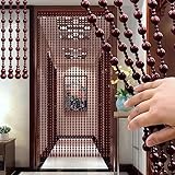 HAOMENGG Tür-Vorhang Holzperlenvorhang Hängende Perlenvorhang Für Türen,Fadenvorhang Insektenschutz,Hängender Teilervorhang Schnur Panel,für Schlafzimmer,anpassbar Größe (28 Strands (85x195cm))