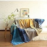 SHANNA Decke Sofa Flauschig, Sofadecke, Weiche & Warme Home Kuscheldecke, Couchdecke, Überwurfdecke, Bettüberwurf Wohndecke für Zuhause, Büro (Tibet Blue, 220 x 250 cm)