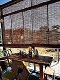 Natür Bambus Rollo Jalousine Bambus Sichtschutz Rollo Bambusrollo Breit Retro Schilf Vorhang Wetterfest Sonnenschutz Rollo Für Terrasse Balkon Vorhang Bambus Outdoor,70x80cm/28x32in