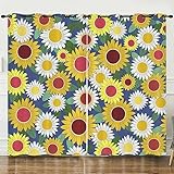 Verdunklungsvorhänge Weiß Blau Gelb Scheibengardinen Weich Vorhänge Wohnzimmer Vorhänge Schlafzimmer Vorhang Blickdicht Vorhang Schallschutz Scheibengardine Gardine 2x140x160cm