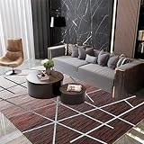 DJHWWD Balkon Teppich Outdoor Rug Teppich Dekoration Braun Verwischen Sie Das Unordentliche Streifen Muster Esszimmer 160X230Cm Rug Braun